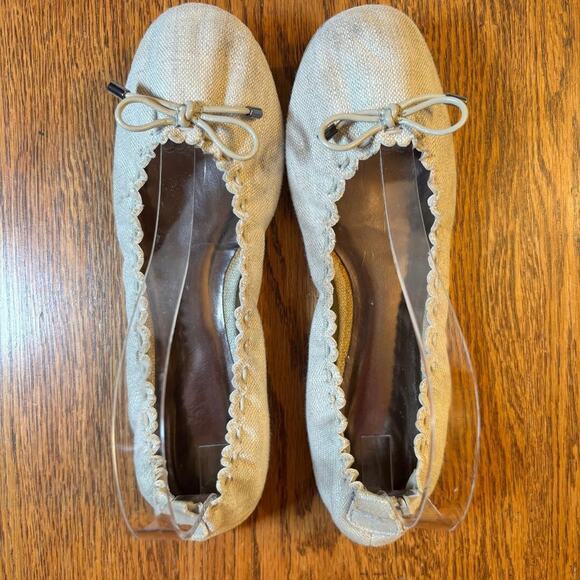 Merona Ballet Flats Beige Canvas Size 8 Slip on - Picture 1 of 12